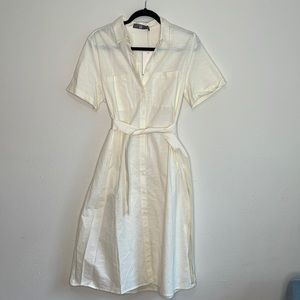 Aline shirt, dress button down front with belt